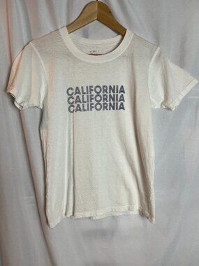 Women's White J.Galt 100% Cotton T shirt with "California" Graphic Size S